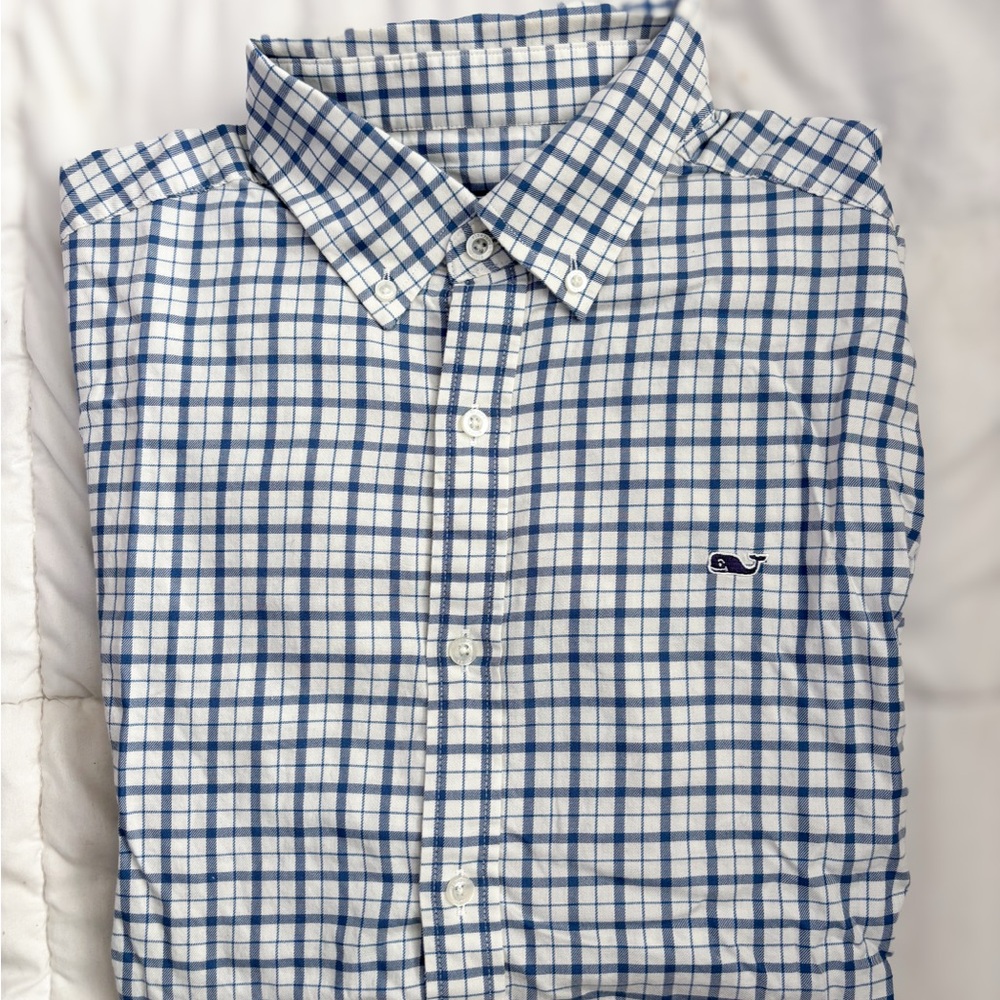 Men's Blue Plaid Vineyard Vines Shirt